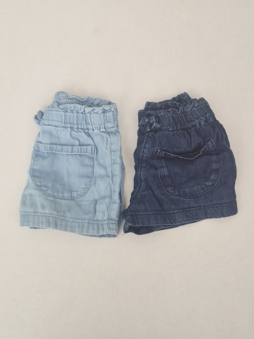 Garanimals Pull-On Shorts in Light & Dark Blue Denim Wash - 18 Months Toddler